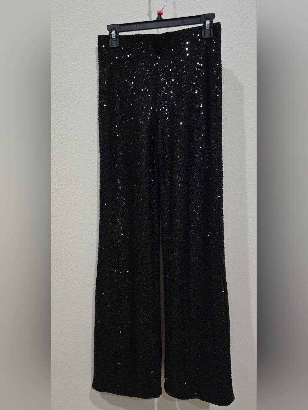 H&M Black Sequin Wide-Leg Pants